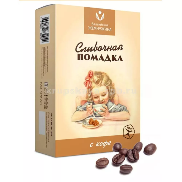 №1 Балтийская жемчужина. Помадка сливочная "С кофе", 150г   в Пензе
