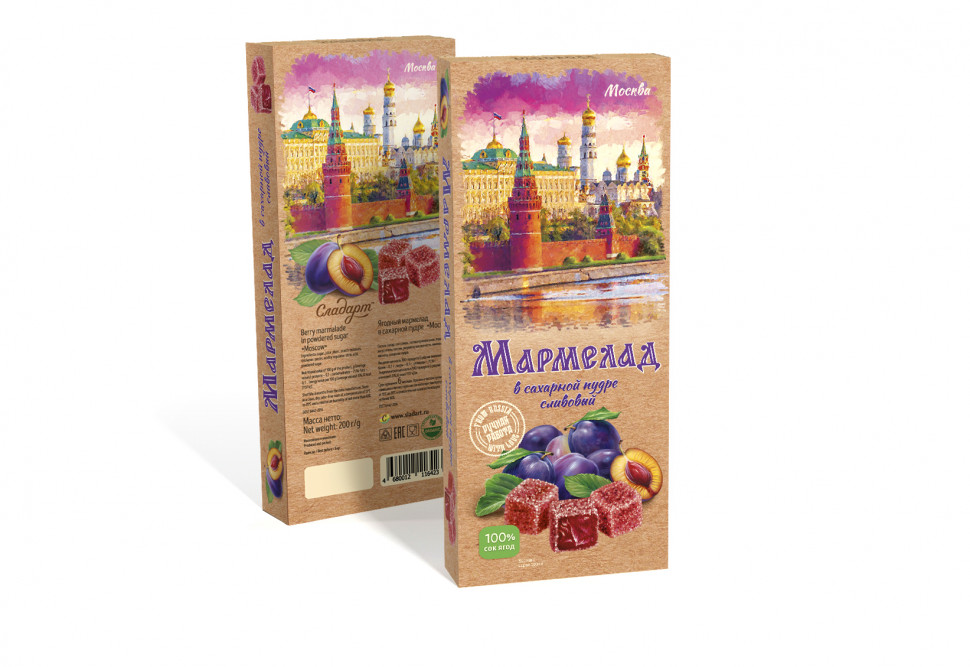  Сладарт Мармелад Сливовый МОСКВА в сахарной пудре (642), 200г   в Пензе