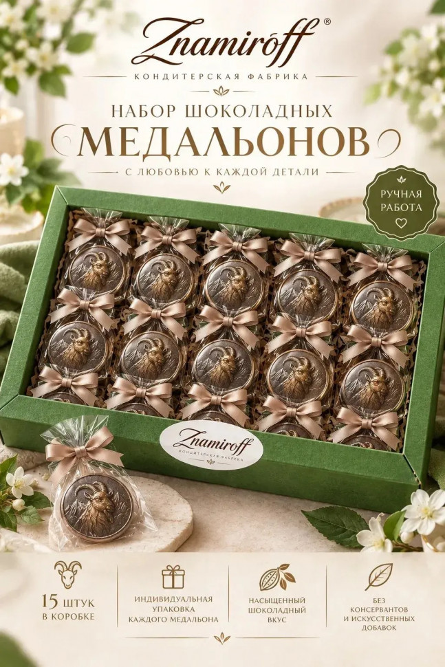  Фигурный шоколад набор Медальоны Козлики(15шт по 40г) в Пензе