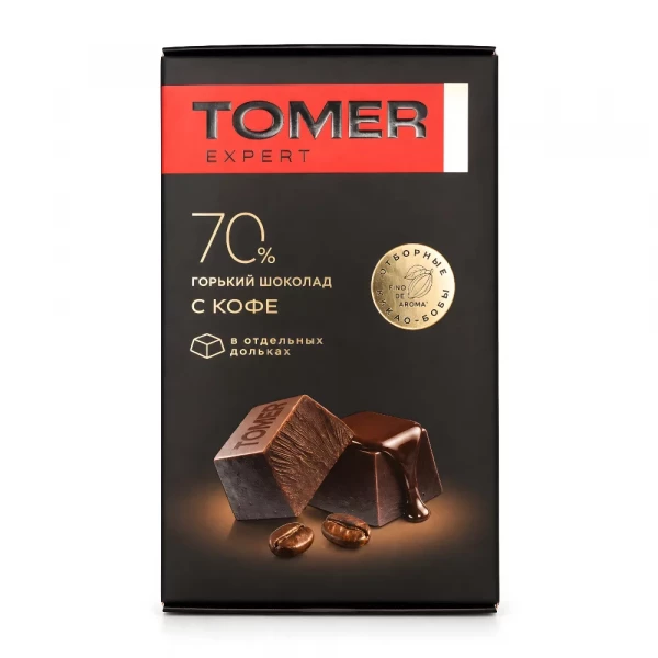 №1 Фабрика Томер  Горький (70%) шоколад с КОФЕ, 90г  в Пензе